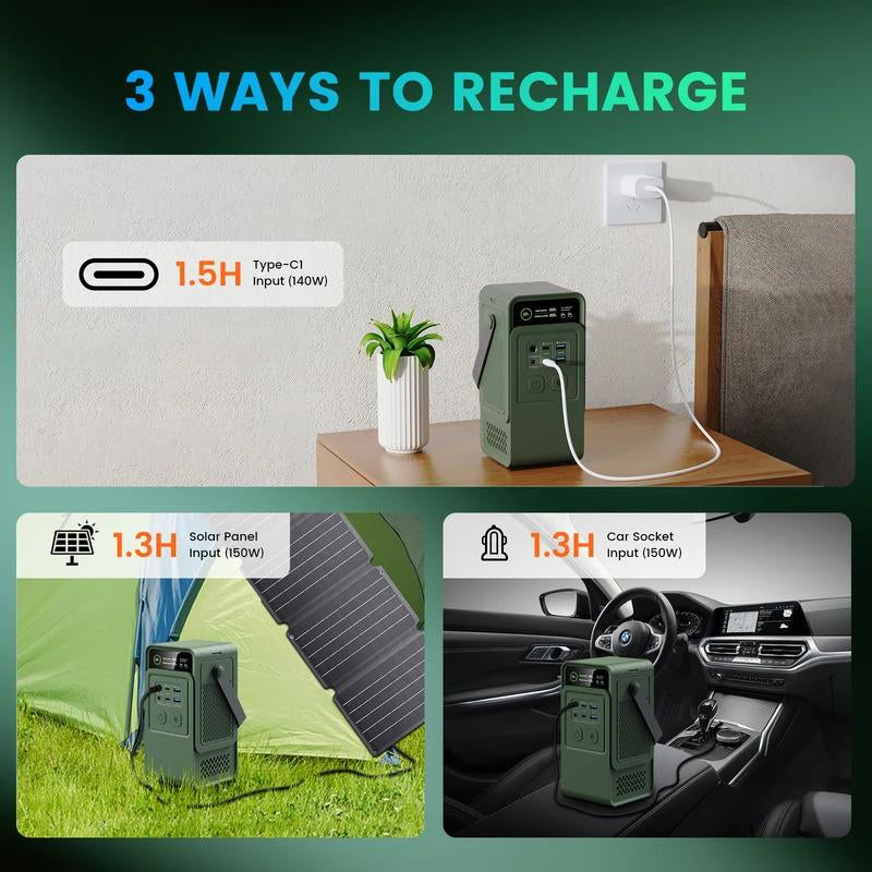 200W Power Station 192Wh Lifepo4 Battery Power Bank 60000Mah Portable Charger Battery for Outdoor Energy Storage Supply Travel Gadgets Lithium