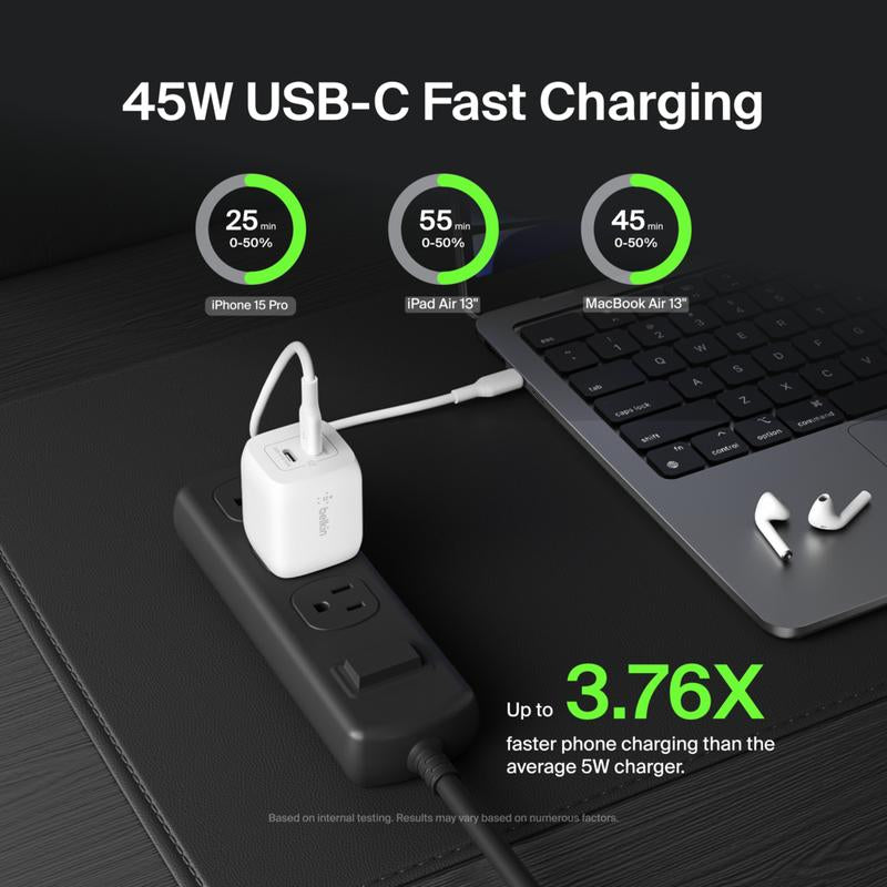 Belkin Boostcharge Pro Dual USB-C Gan Wall Charger with PPS 45W