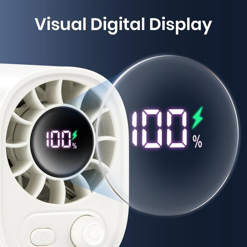Portable USB Mini Fan Small Clip on Fan ,0-100 Speed Adjustment, Rechargeable Personal with LED Display for Umbrella,Desk,Dorm,Camping,Stroller,Golf,Gym,Beach Travel Outdoors