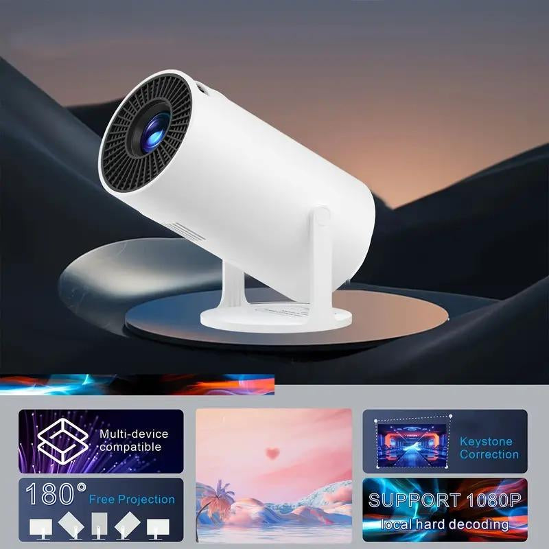 Upport 4K/1080P Short-Throw Home Theater Projector – 200 ANSI, Giant 130” Screen, Portable & 180° Rotatable