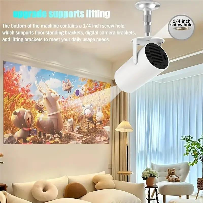 Upport 4K/1080P Short-Throw Home Theater Projector – 200 ANSI, Giant 130” Screen, Portable & 180° Rotatable