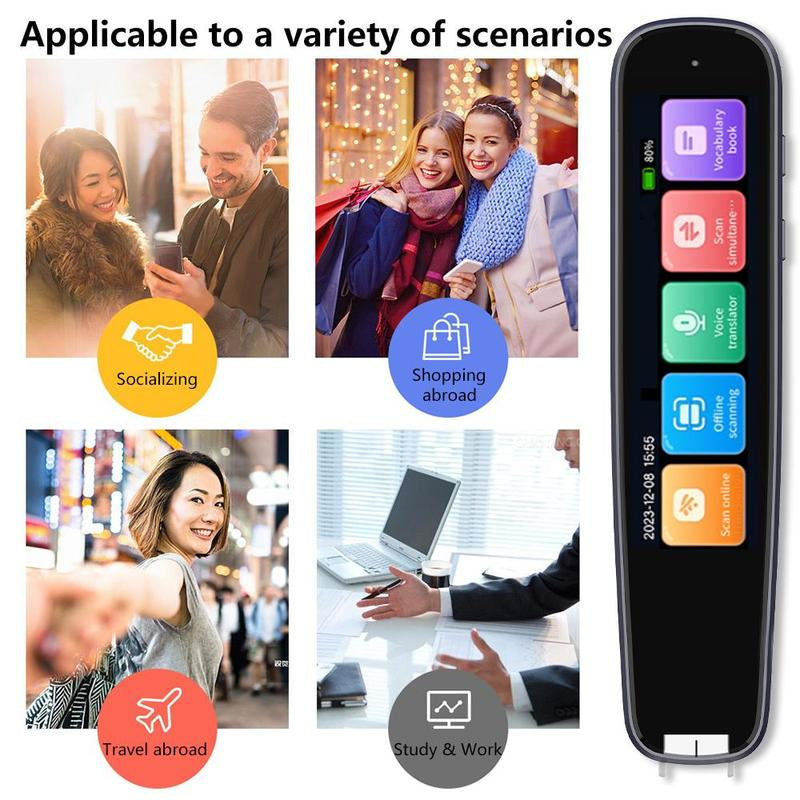 Durability 2.99 Inch HD Digital Display Translation Pen, Multi-Purpose One-Key Translation Pen, Portable Multifunctional Wireless BT Smart Translation Pen for Learning, Office, Travel, Digital Products, Traveling Gadgets