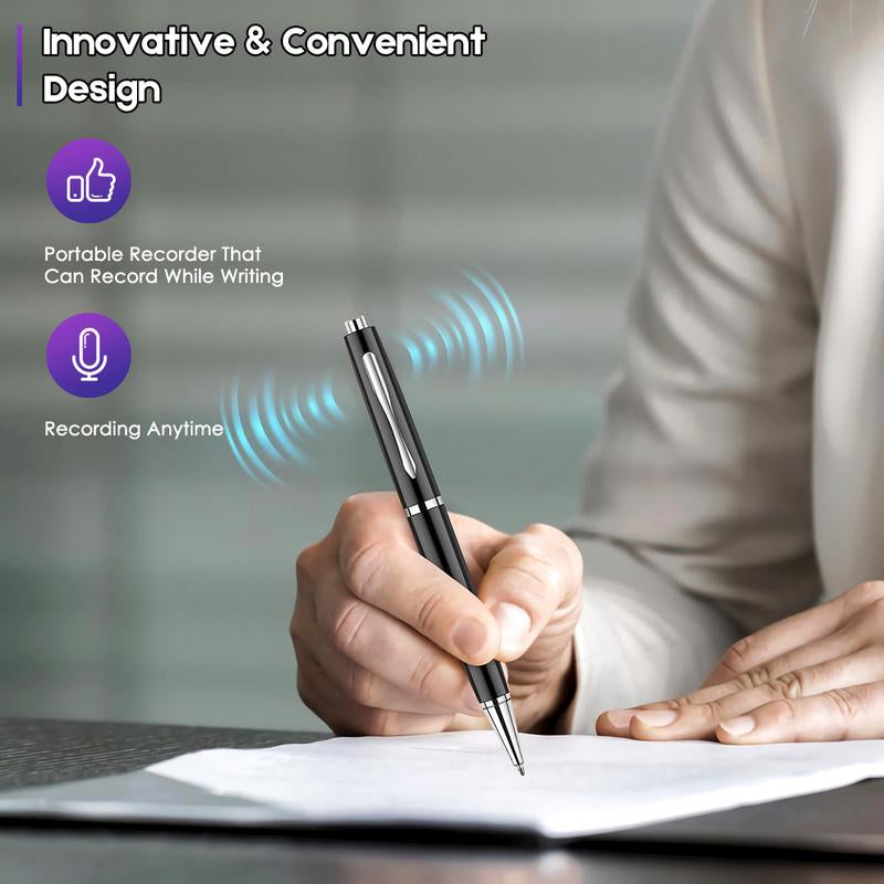 Voice Recorder Pen 64GB: Professional Audio-Voice Activation, Long-Distance Recording, Wav/192Kbps, USB Flash Drive, Refillable Ink, Metal Body, Compact & Durable, Digital Products Tech Gadgets Voice Changer Device