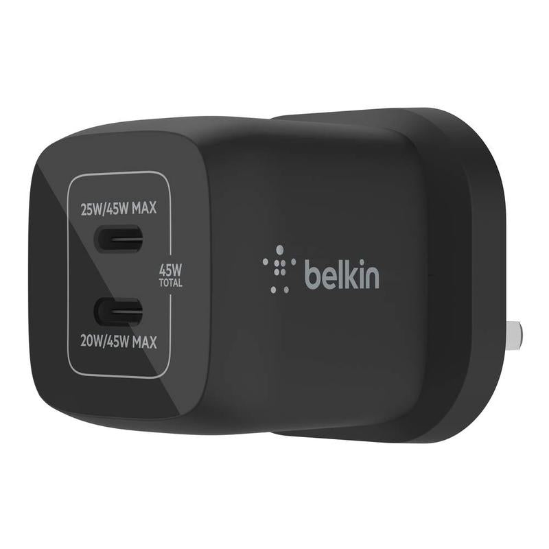 Belkin Boostcharge Pro Dual USB-C Gan Wall Charger with PPS 45W