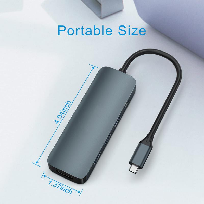 USB C Hub, 5 in 1 Multport Adapter to 4K HDMI, 3 USB 3.0, 100W PD Charging for Macbook Pro Air Dell Lenovo HP Laptops (Grey)