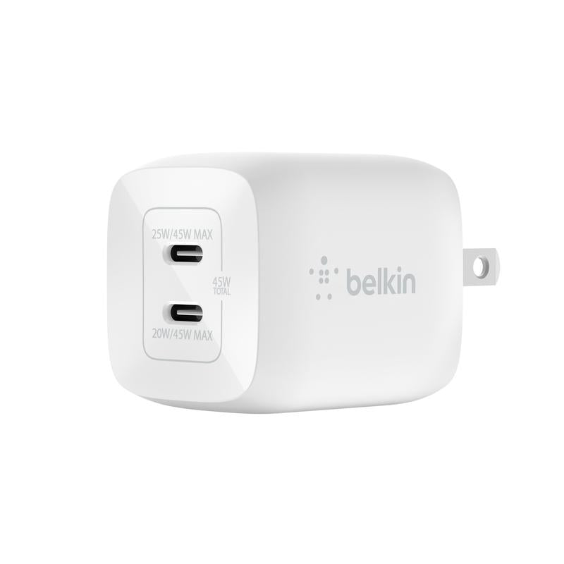 Belkin Boostcharge Pro Dual USB-C Gan Wall Charger with PPS 45W