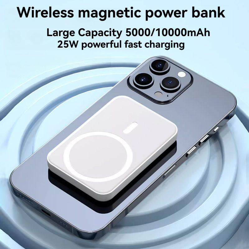 Wireless Magnetic Power Bank 5000Mah/10000Mah 25W Fast Charging Portable Charger for Iphone 12/13/14/15/16 Pro Max Mini plus USB Type-C Interface Travel Friendly Compact Design - Smartphone