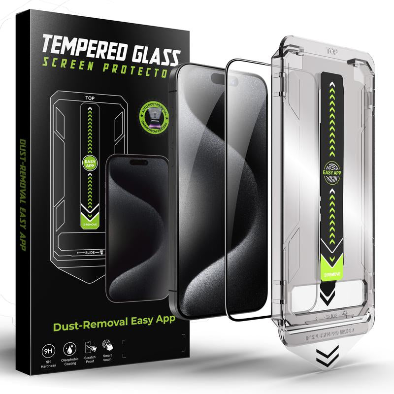 Titan Ultra Shield – Auto-Align, Dust-Proof, Anti-Static, Perfect Fit Screen Protector. for Iphone 13/13Pro/14, Iphone 13 Pro Max/14 Pro Max, Iphone 14 Pro, Iphone 15, Iphone 15 Plus, Iphone 15 Pro, Iphone 15 Pro Max