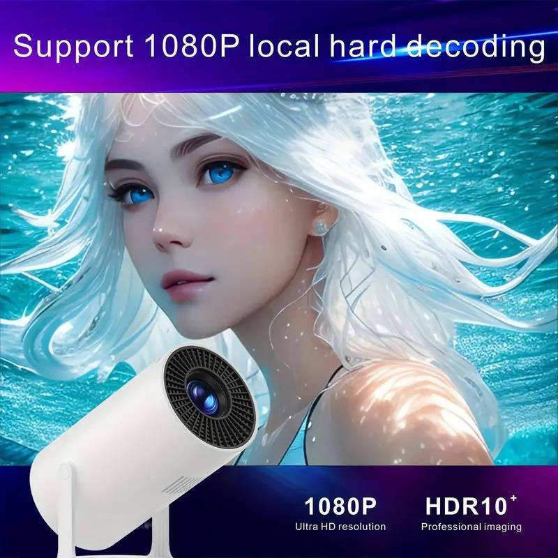 Upport 4K/1080P Short-Throw Home Theater Projector – 200 ANSI, Giant 130” Screen, Portable & 180° Rotatable