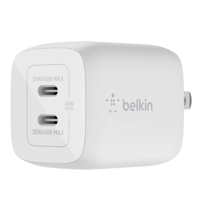 Belkin Boostcharge Pro Dual USB-C Gan Wall Charger with PPS 45W