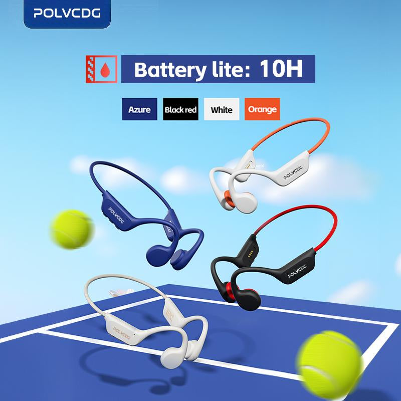 POLVCDG X7 Wireless Bone Conduction Earphones, 10H Play Time, IPX8 Waterproof, 32GB Built-In Memory, Sport Open Earphones with Volume Control, Sport Open Earphones with Volume Control, Sport Open Earphones with Volume Control