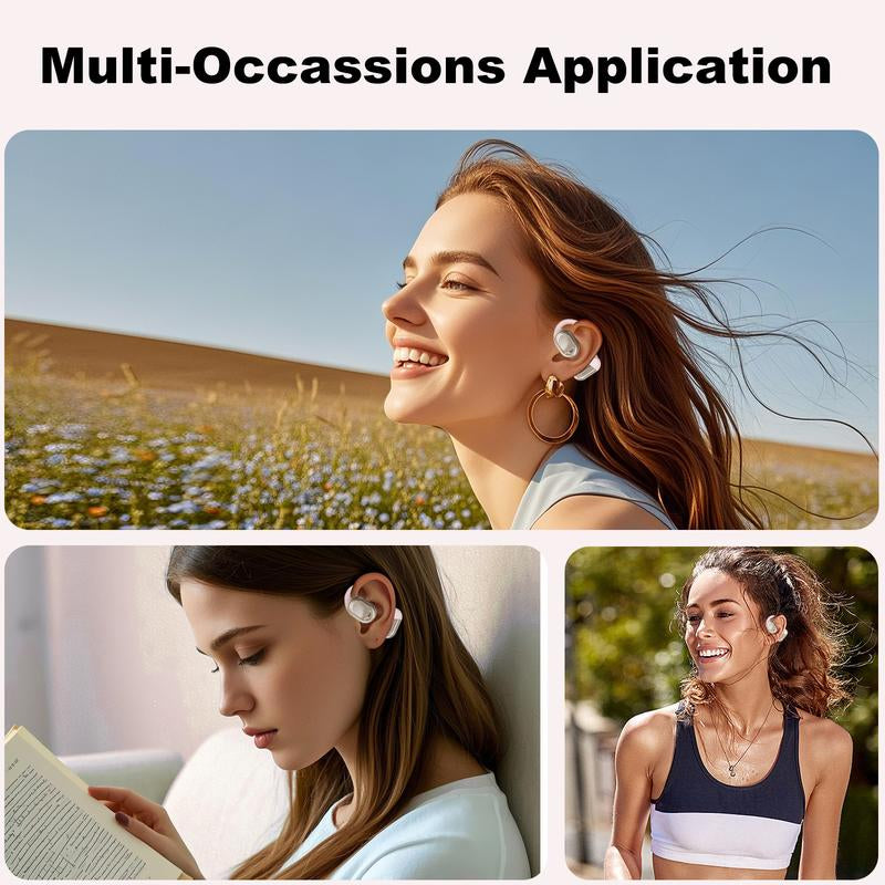ZIHNIC ZN-S05 Wireless Open-Ear Headphone,V5.4 Earphones ,Fashionable Earbuds,Ipx5 Water Proof,Wireless Gaming Headphones,Hifi Sound Quality Music Earbuds for Gaming Travel Sports Built-In Mic,Electronic Audio&Video Product Headset