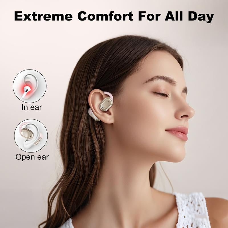 ZIHNIC ZN-S05 Wireless Open-Ear Headphone,V5.4 Earphones ,Fashionable Earbuds,Ipx5 Water Proof,Wireless Gaming Headphones,Hifi Sound Quality Music Earbuds for Gaming Travel Sports Built-In Mic,Electronic Audio&Video Product Headset
