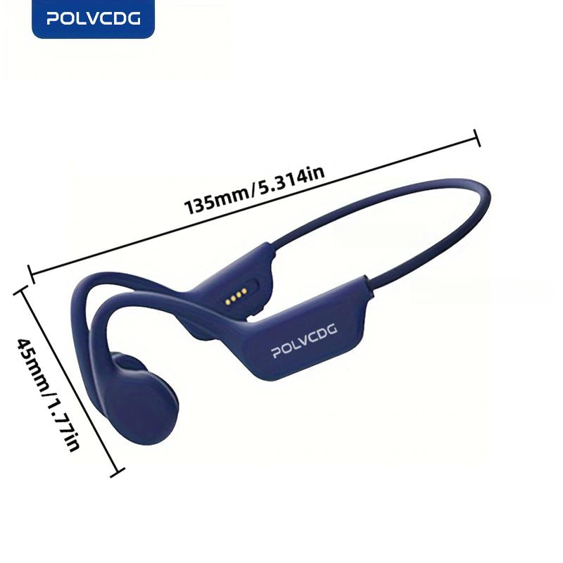 POLVCDG X7 Wireless Bone Conduction Earphones, 10H Play Time, IPX8 Waterproof, 32GB Built-In Memory, Sport Open Earphones with Volume Control, Sport Open Earphones with Volume Control, Sport Open Earphones with Volume Control