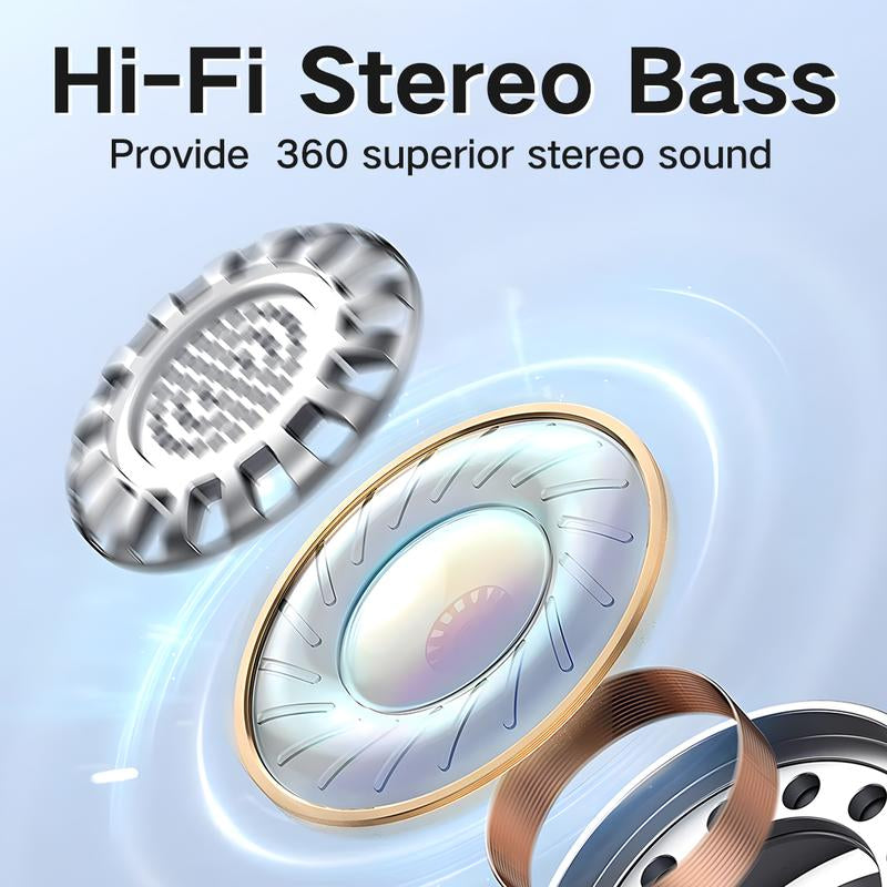 ZIHNIC S09 Open-Ear Earbuds,V5.4, IPX5 Waterproof,35Hrs Playtime,On Ear Headphones Immersive Premium Sound Long Distance Connection Headset with Charging Case Audio Electronic