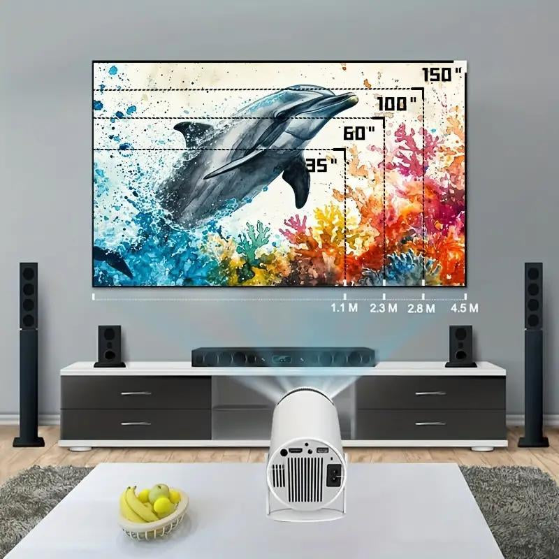 Upport 4K/1080P Short-Throw Home Theater Projector – 200 ANSI, Giant 130” Screen, Portable & 180° Rotatable