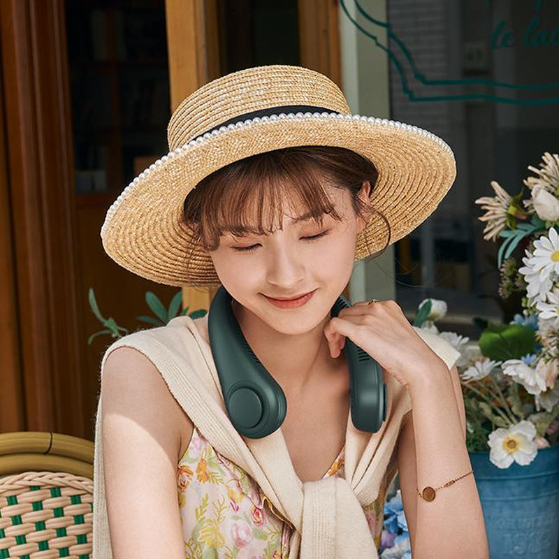 Jisulife Portable Neck Fan Hands Free Bladeless Fan 4000Mah Battery Operated Wearable Personal Fan Rechargeable 3 Speeds Gifts for Women Men