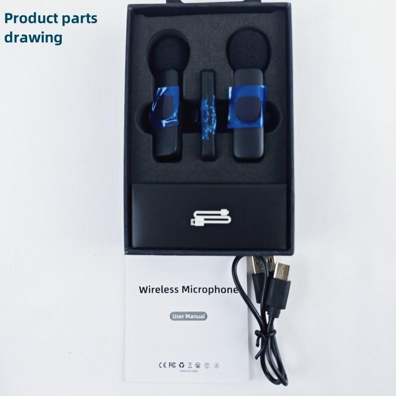 Wireless Collar Microphone, Portable Audio Noise Reduction Mic for Iphone, Tablet, Collar Mini Microphones, Wireless Mic for Video Recording, Teaching Speech Mic, Streaming Equipment, Mini Microphone