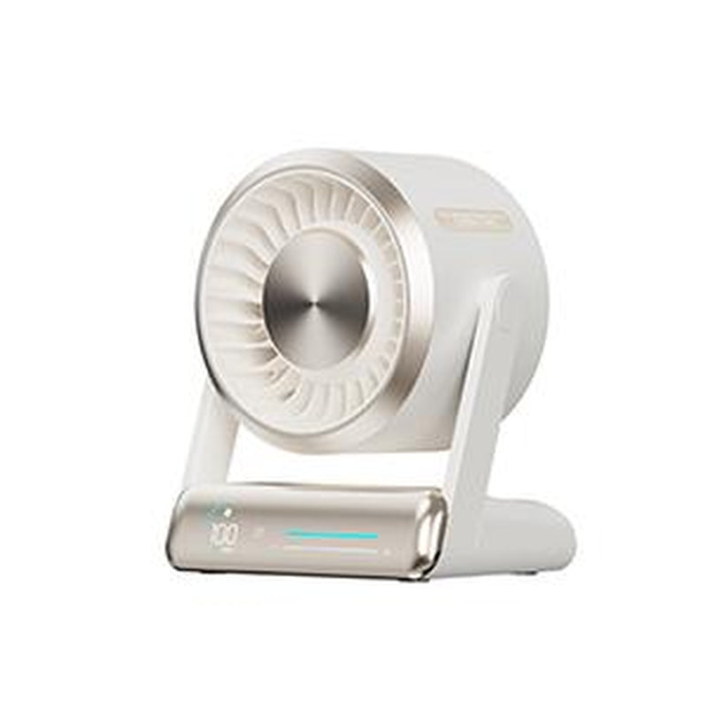 Coolhill Desktop Fan Turbo Table Fan for Office 100-Speed Digital Display Low Noise Rechargeable Battery Dual Adjustment Modes
