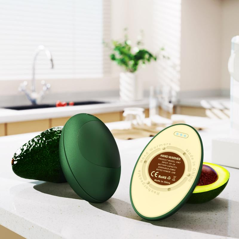 Pocket Size Avocado Shape Hand Warmers Rechargeable 2 Pack - Magnetic Double Side Heating - Three-Range Temperature Adjustment - Winter Gifts Heater Room