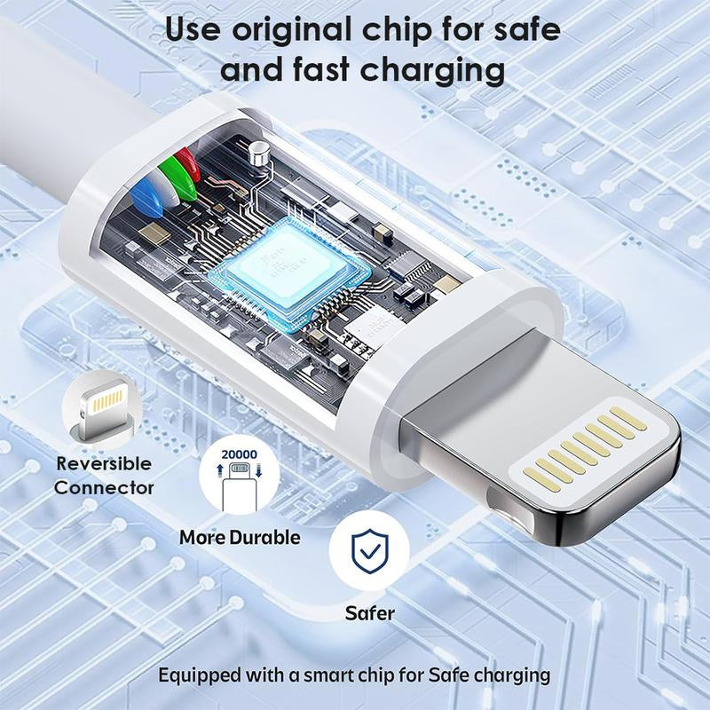 Buy 1 Get 1 Free: 4-Pcs 20W PD Fast Charger Block & 5Ft Type-C to Light Ning Cable for I Phone 14/13/12/11, I Pad - Travel Ready，Smartphones with Other CC Interfaces