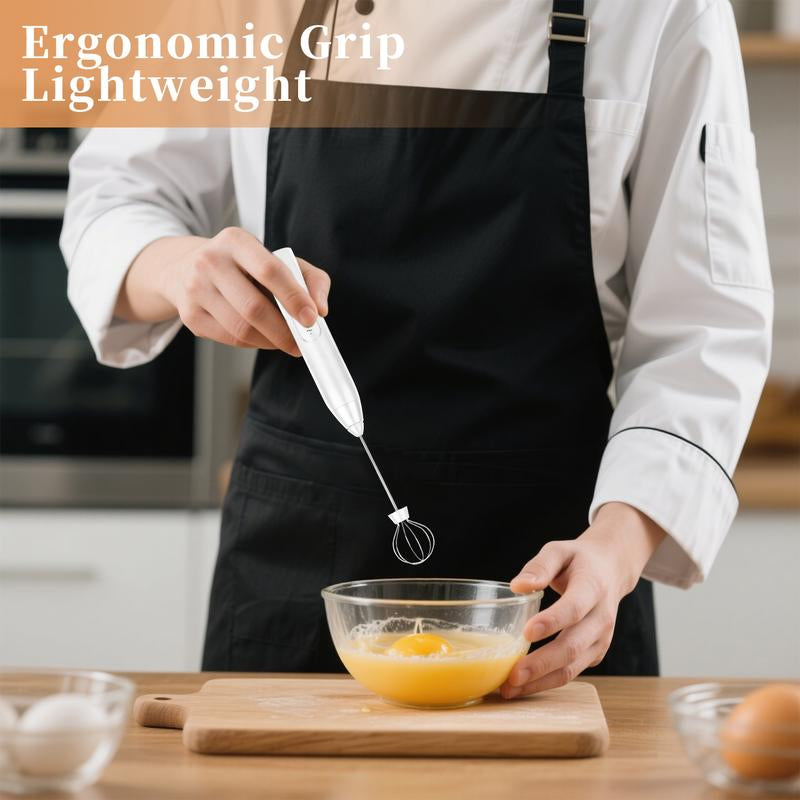 Portable Handheld Blender (White) : USB Charging Says Goodbye to the Constraints of Cables. 2 Stainless Steel Egg Whips Are Durable and Rust-Resistant. 3 Settings for Adjustment. Whether It'S Coffee Milk Foam or Egg Liquid, It Can Quickly Blend Evenly