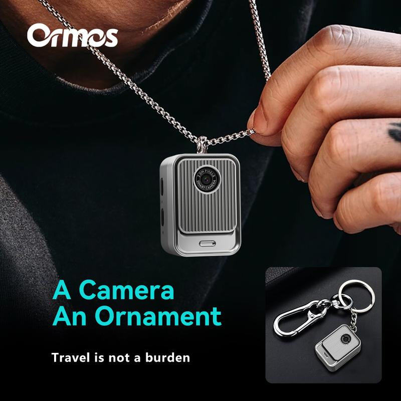 Ormos Mini Keychain Digital Camera – S131 Pocket-Size Camera Retro Vlog Camera with Necklace for Travel, Concerts, Kids & Instant Party,Gift.(No Charging Cable,No Sim Card)
