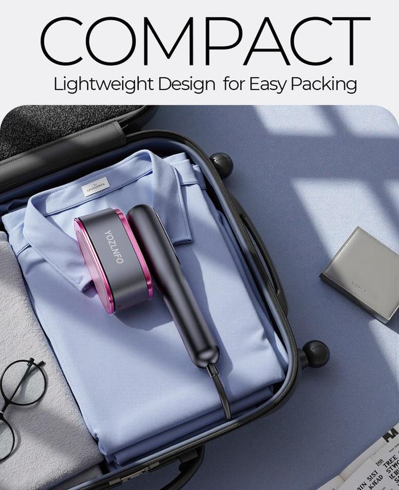 YOZLNFO Garment Steamer for Clothes, Portable Travel Clothing Steamer Iron, 5 Modes with LED Display, 15S Fast Heating, 2-In-1 Steamer & Iron, Gift for Home & Trip