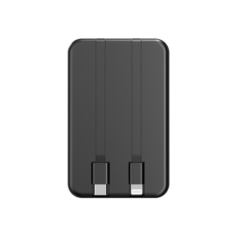 USB-C 10000Mah 20W Magnetic Mini Wireless Power Bank with Built-In Cord, Display, Wireless Charging, Compact Design, Magsafe Charger - Shell Smartphone Chargeable Magnetic Power Bank Power Bank Portable Charger Cable White