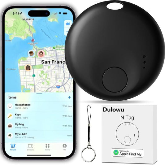 Tracker Tag Bluetooth Tracker, Smart Tag Locator Tracking Device, Keys Finder and Item Locator,Air Tracker Item Finders with Find My(Ios Only) Track Your Keys,Wallet,Luggage,Pets and Bag Phone Black
