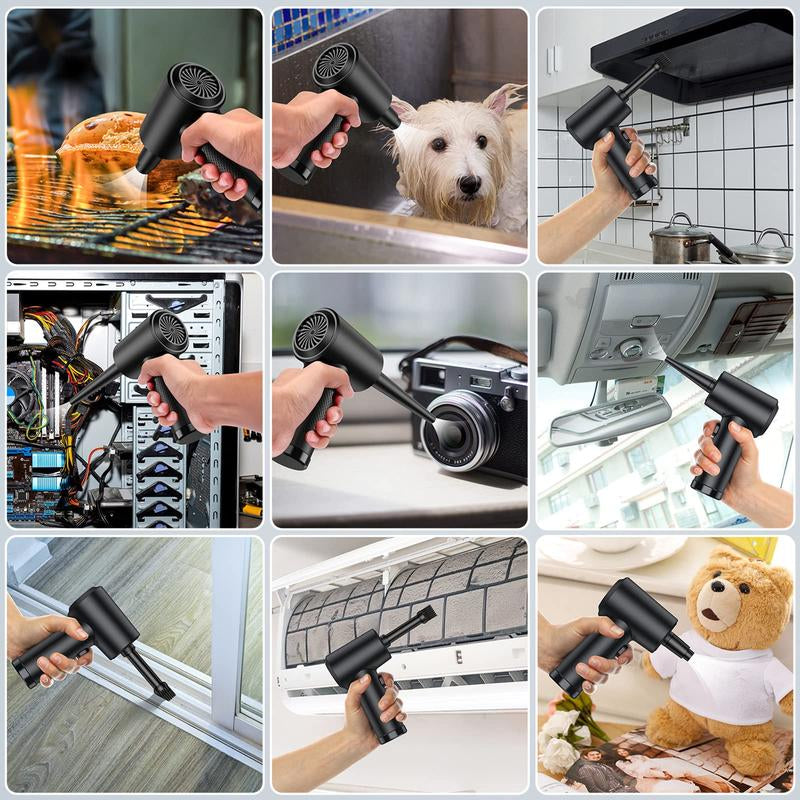 Compressed Air Duster, 1 Set 3-Gear 51000Rpm Electric Air Duster, Portable 4000Mah Rechargeable Cordless Air Blower with Led Light, Electronic Gadgets Home Cleaning Tool, Camera Cleaner