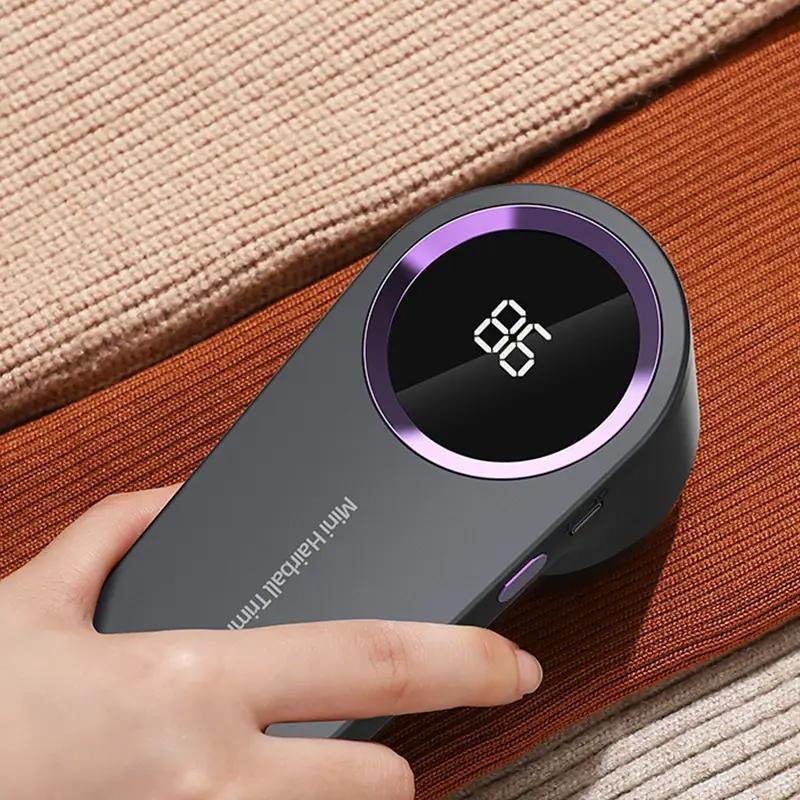 Electric Lint Remover, Portable USB Rechargeable Sweater Shaver, LED Display Hairball Trimmer, Durable Lint Remover Shaver for Socks/Sweaters/Coats
