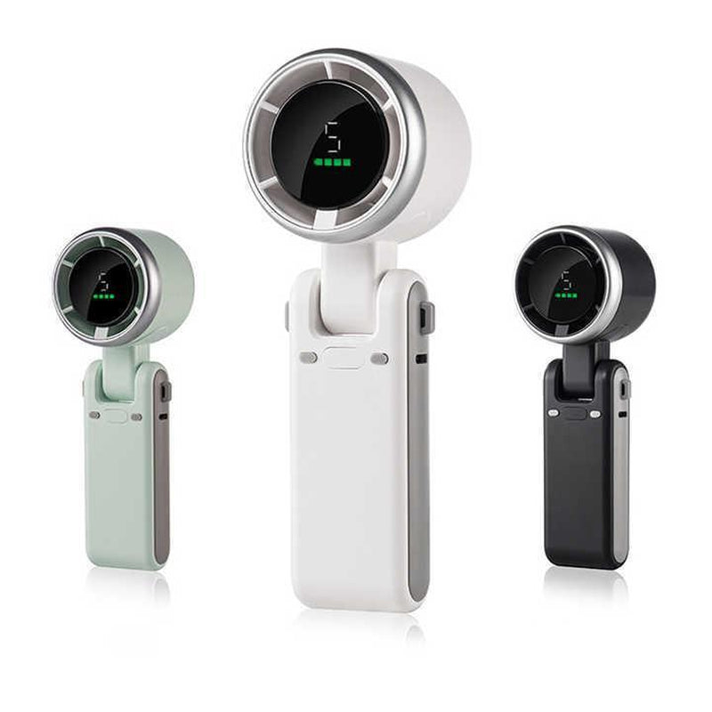 【Firesale&Freeship】2025 Popular Portable Handheld Turbo Fan, 5 Gear Wind,Up to 6 Working Hours, 3 in 1 Hand Fan Rechargeable with Air Turbo Tech Cooling Fan for Outdoor Activities, Travel, Working