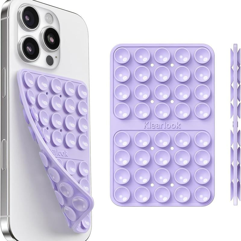 Klearlook Silicone Suction Cup Phone Case Mount Double Sided Sticky Phone Grip with Higher Suction Power for Iphone 17 Android Hands Free Phone Accessories Holder for Selfies and Videos