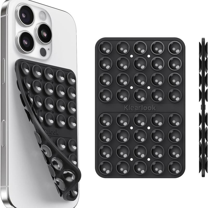 Klearlook Silicone Suction Cup Phone Case Mount Double Sided Sticky Phone Grip with Higher Suction Power for Iphone 17 Android Hands Free Phone Accessories Holder for Selfies and Videos
