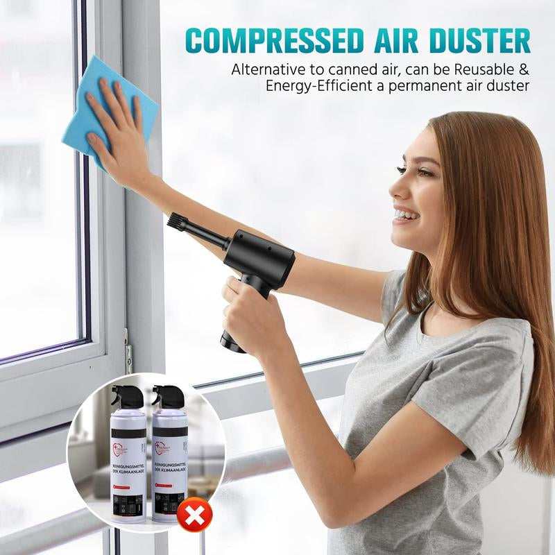 Compressed Air Duster, 1 Set 3-Gear 51000Rpm Electric Air Duster, Portable 4000Mah Rechargeable Cordless Air Blower with Led Light, Electronic Gadgets Home Cleaning Tool, Camera Cleaner