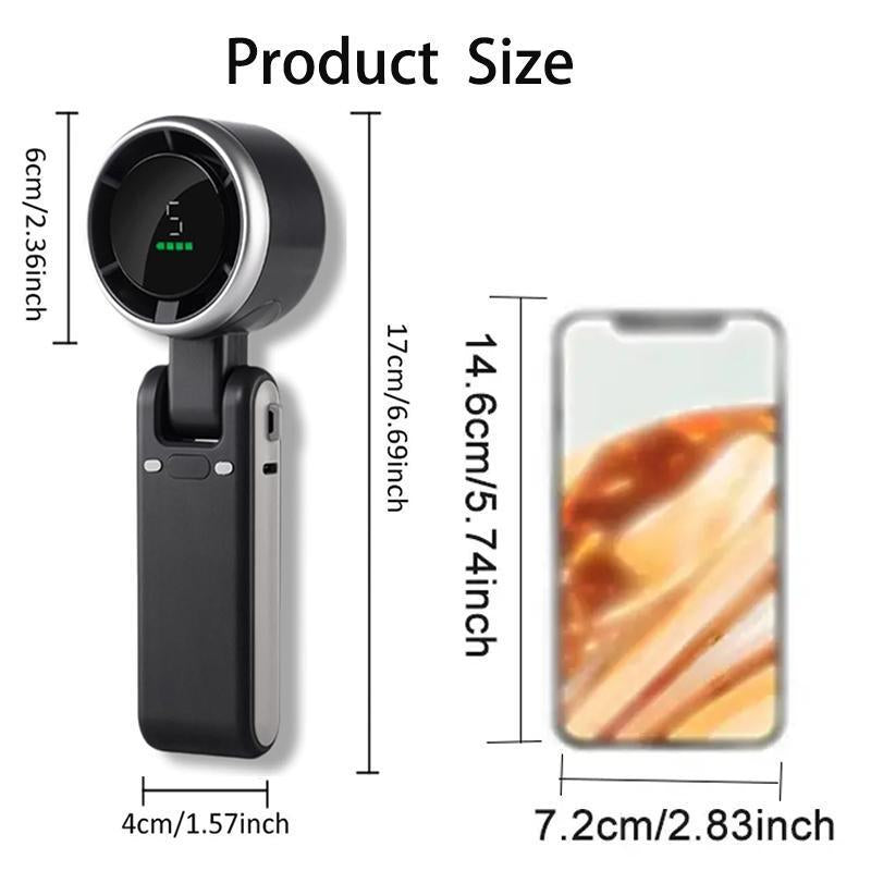 【Firesale&Freeship】2025 Popular Portable Handheld Turbo Fan, 5 Gear Wind,Up to 6 Working Hours, 3 in 1 Hand Fan Rechargeable with Air Turbo Tech Cooling Fan for Outdoor Activities, Travel, Working