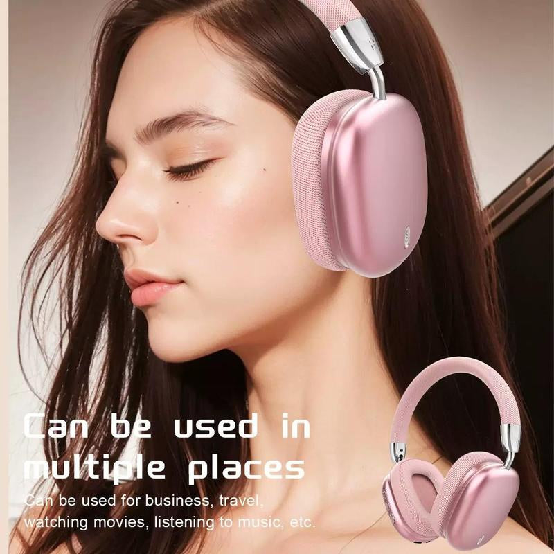New Wireless Headset, Hifi Clear Call, Comfortable Fit with Head, Foldable, Rotatable, Stretchable. Compatible with Mobile Phones, Computers, MP3 and Other Devices. Wireless Headphones (Pink),Tiktokshopbacktoschool