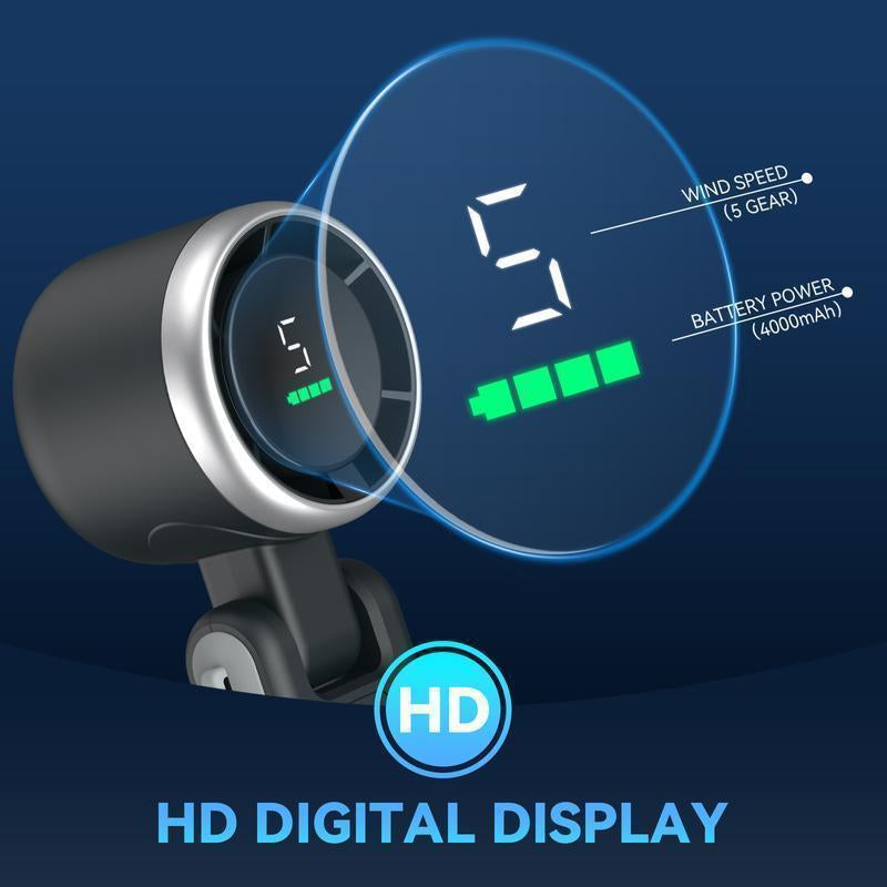 【Firesale&Freeship】2025 Popular Portable Handheld Turbo Fan, 5 Gear Wind,Up to 6 Working Hours, 3 in 1 Hand Fan Rechargeable with Air Turbo Tech Cooling Fan for Outdoor Activities, Travel, Working