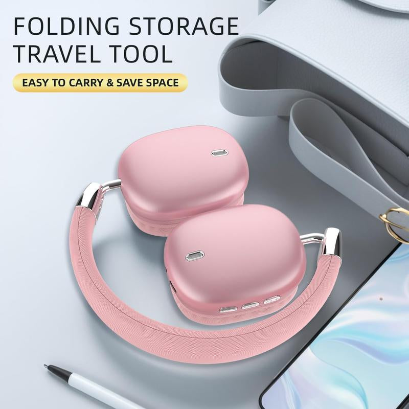 New Wireless Headset, Hifi Clear Call, Comfortable Fit with Head, Foldable, Rotatable, Stretchable. Compatible with Mobile Phones, Computers, MP3 and Other Devices. Wireless Headphones (Pink),Tiktokshopbacktoschool