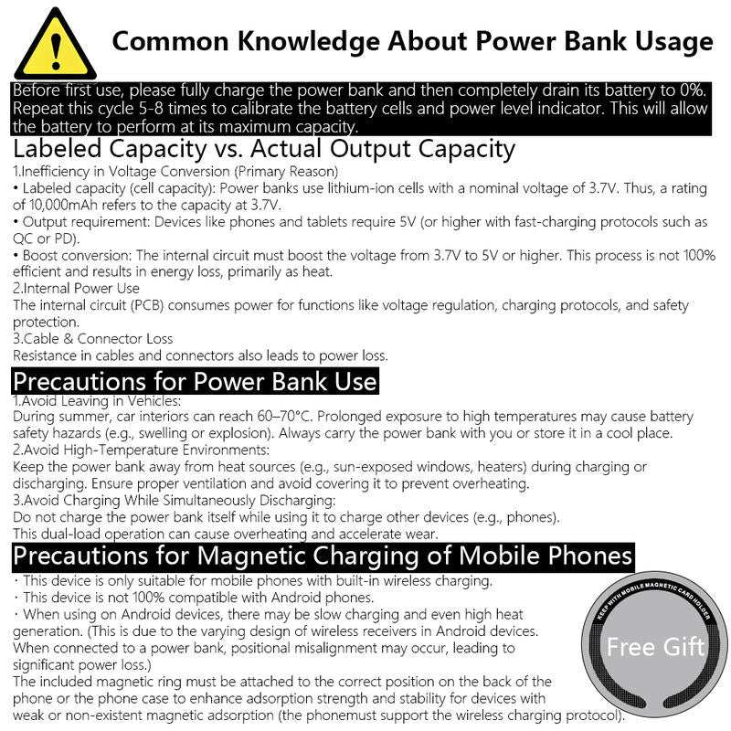 Portable Wireless Magnetic Power Bank, 1 Count 10000Mah Fast Charging Power Bank, Digital Display External Battery Accessories for Mobile Phone, Chargeable