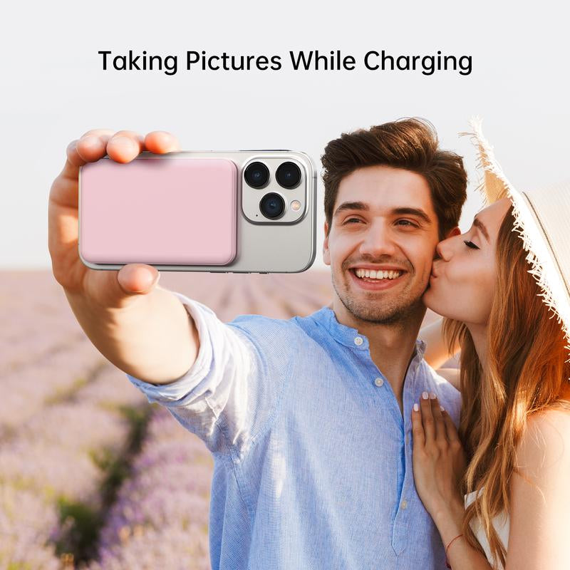 Magnetic Wireless Charging Power Bank,For Magsafe Portable Charger, 5000Mah Magnetic Power Bank, Ultra-Thin Portable,Magnetic Power Bank for Iphone 16/16 Pro/16 Pro Max, Iphone 15/14/13/12 Series