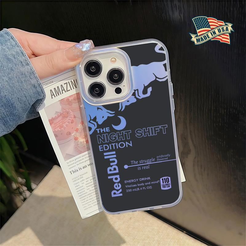 Suitable for Iphone 16 15 14 13 12 11 Cute Cattle Phone Case, Iphone 16 15 plus Cute Bull Shockproof Phone Case Pattern Soft TPU Protective with Funny Fashion Bull Black