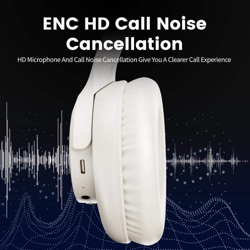 Electronic Wireless Bluetooth Headphones Over-Ear, Deep Bass Hi-Fi Stereo, 65H Playtime, Foldable Lightweight Headset with Mic for Ios/Android/Pc Headset Earbud Headphonesbluetooth Black