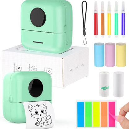 Cre8Tive Concepts Boutique Portable Bluetooth Mini Pocket Printer with 5 Thermal Paper, 5 Color Pens & 75 Sticky Marking Paper