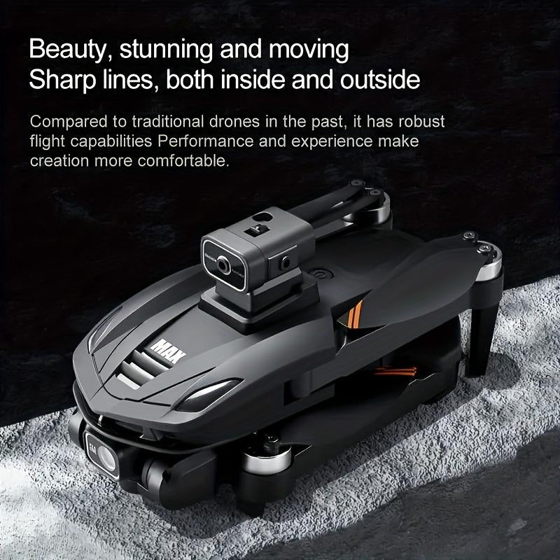 2025 NEW V168 MAX Drone with 4.5" Screen, GPS Return, Dual Cameras, Foldable Design, 2 Batteries | Modern Drone Design, Stable Flight Techno,Brushless Motor, Remote Control Toy