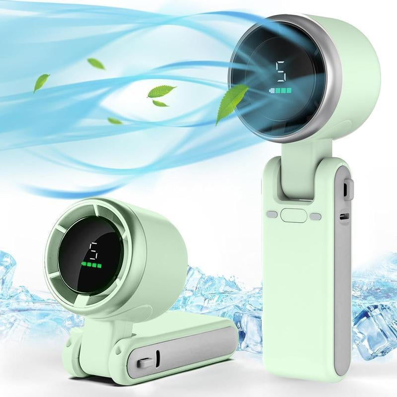 【Firesale&Freeship】2025 Popular Portable Handheld Turbo Fan, 5 Gear Wind,Up to 6 Working Hours, 3 in 1 Hand Fan Rechargeable with Air Turbo Tech Cooling Fan for Outdoor Activities, Travel, Working