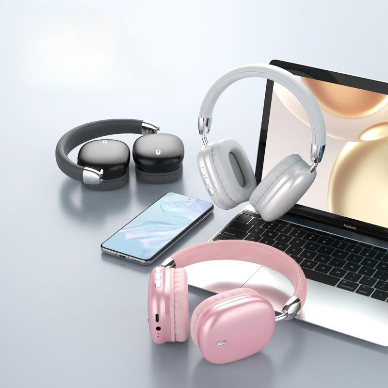 New Wireless Headset, Hifi Clear Call, Comfortable Fit with Head, Foldable, Rotatable, Stretchable. Compatible with Mobile Phones, Computers, MP3 and Other Devices. Wireless Headphones (Pink),Tiktokshopbacktoschool