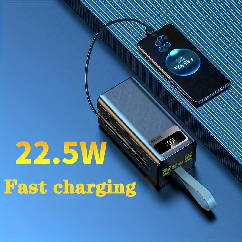 30000Mah/50000Mah Power Bank, Capacity Portable Charger with Digital Display , Fast Charging up to 22.5W, Used for Outdoor, Camping, Travel,Snug Power Bank Power Bank Black Phone Smartphone Chargeable Electronics Accessories