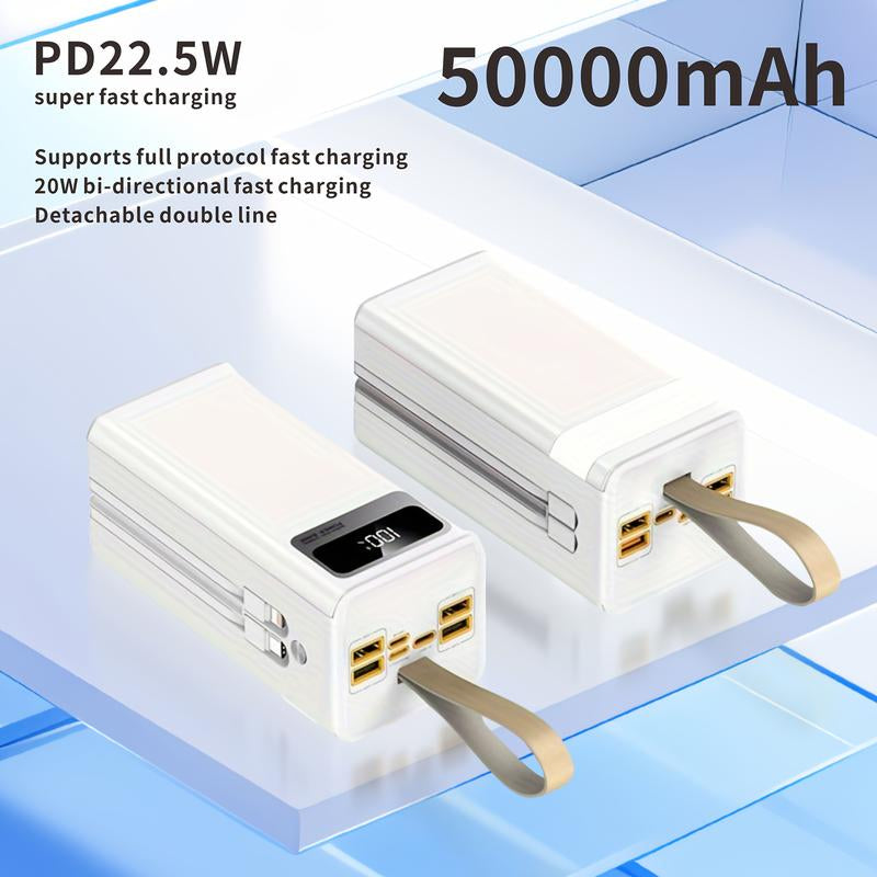 30000Mah/50000Mah Power Bank, Capacity Portable Charger with Digital Display , Fast Charging up to 22.5W, Used for Outdoor, Camping, Travel,Snug Power Bank Power Bank Black Phone Smartphone Chargeable Electronics Accessories